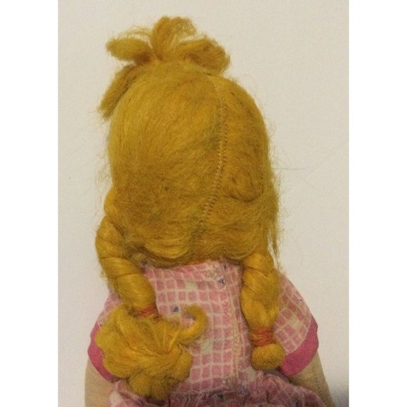 Vintage 17” Cloth Sawdust Doll Celluloid Hand Painted Face Jointed Legs - Picture 6 of 8